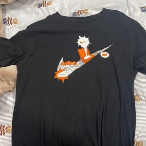 Nike swoosh shoe shirt